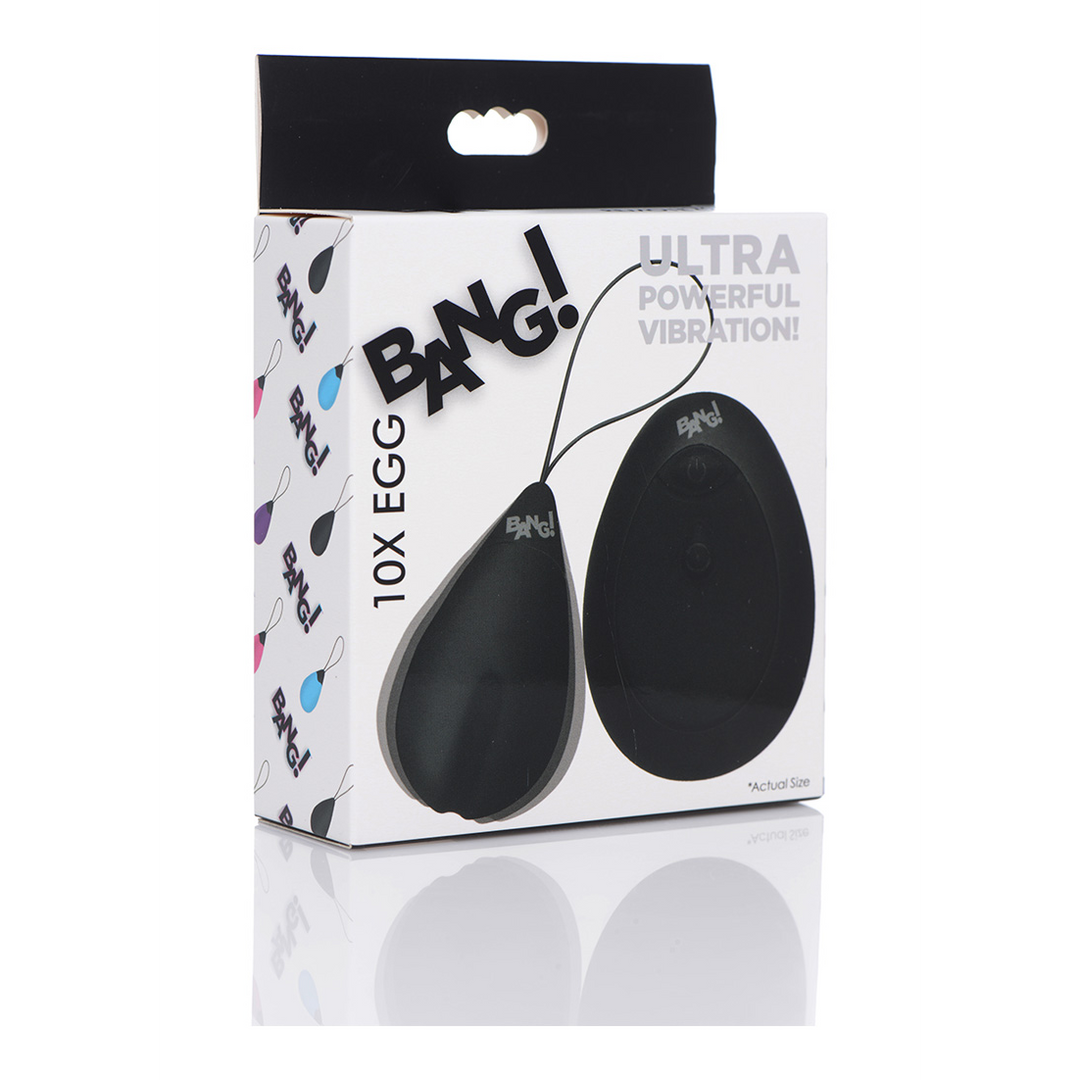 Vibro-Ei Silikon mit 10 Geschwindigkeiten Schwarz 6,2 cm