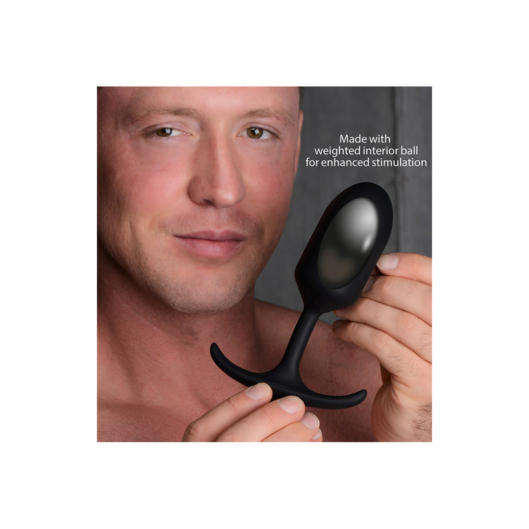 Analplug Premium Silikon mit Gewicht Schwarz