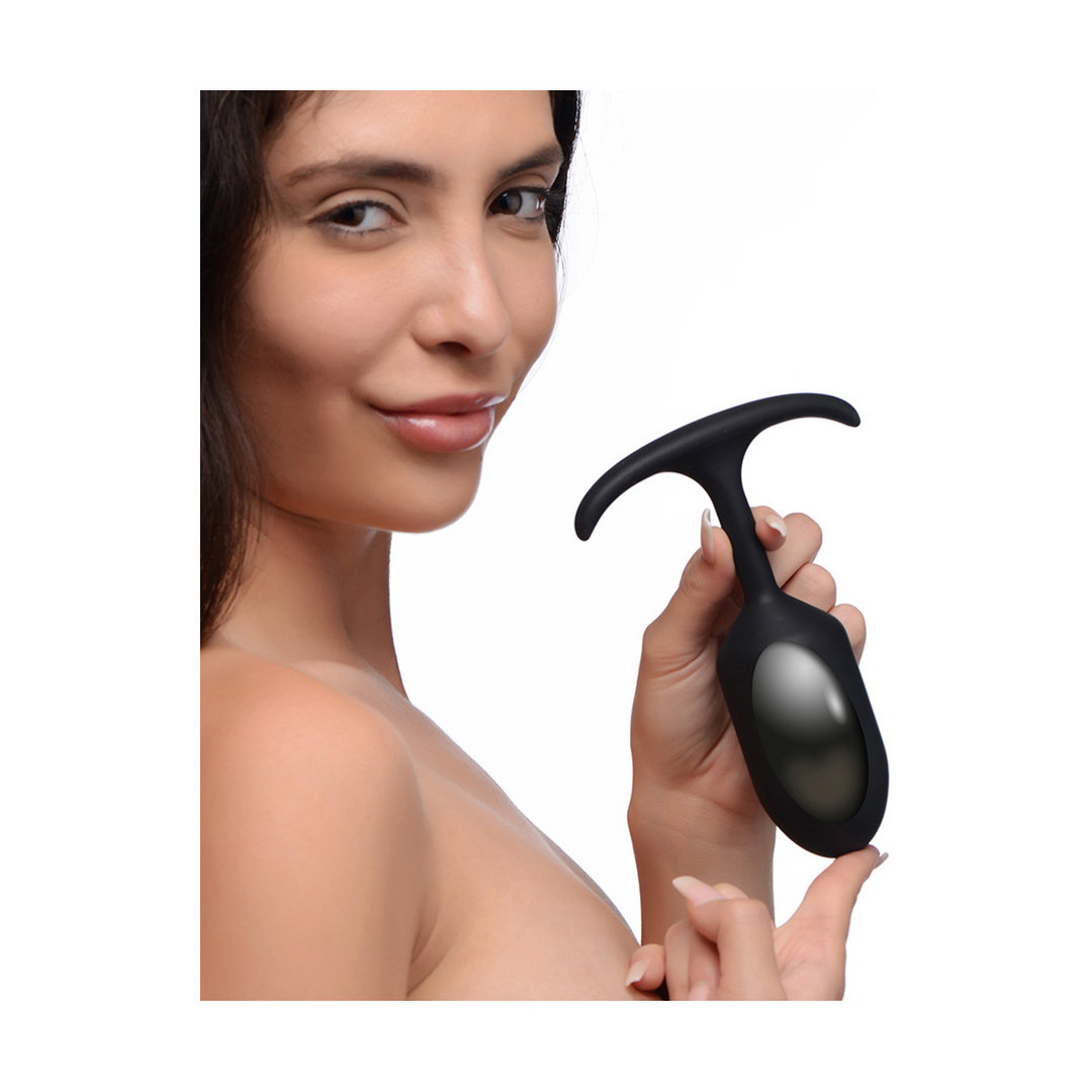 Analplug Premium Silikon mit Gewicht Schwarz