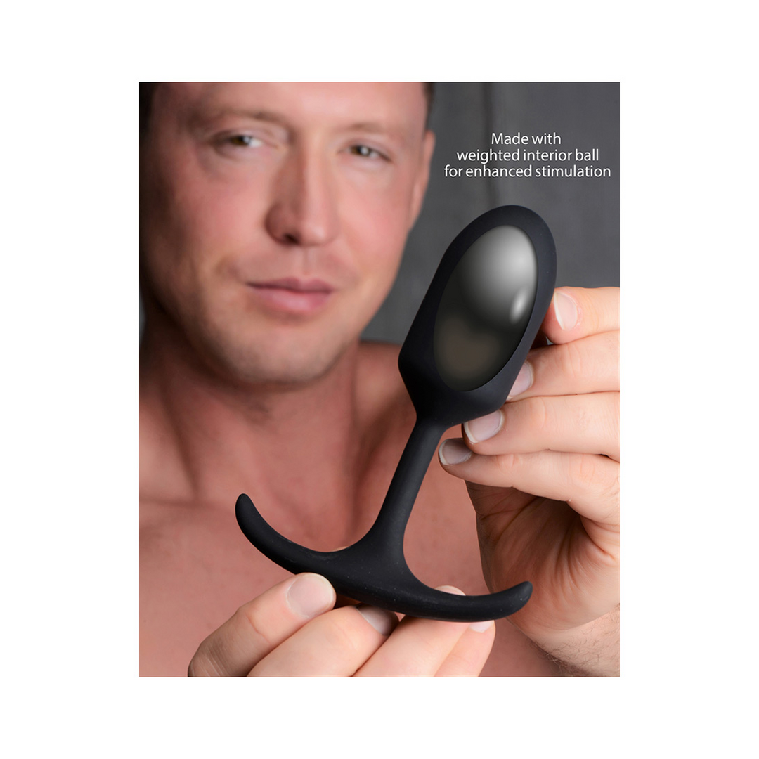 Analplug Premium Silikon mit Gewicht Schwarz