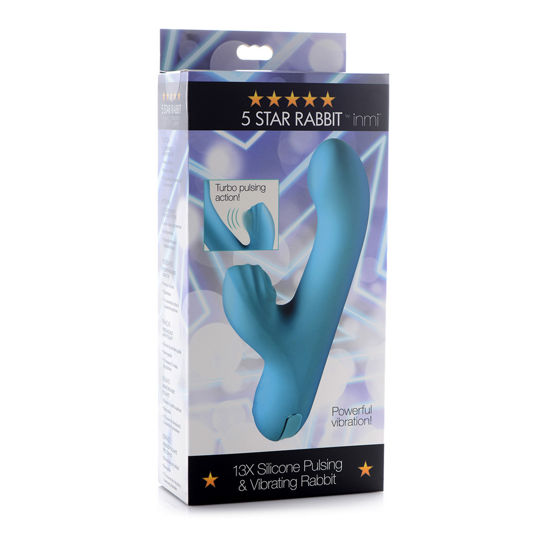 Rabbit-Vibrator Silikon pulsierend Grün 10,9 x Ø 3,5 cm