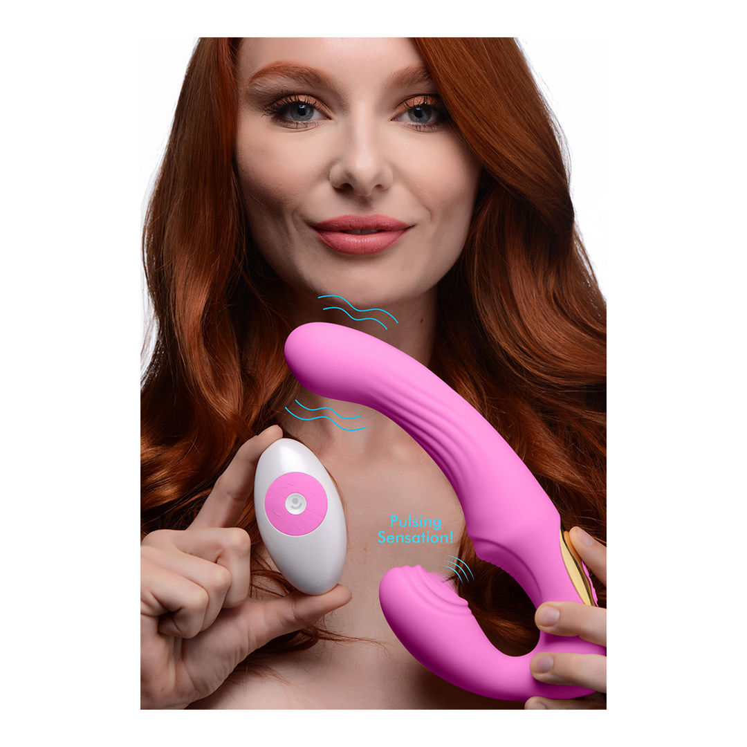 Strap-on U-Pulse Silikon pulsierend und vibrierend ohne Gurt Pink 13,7 x Ø 3,5 cm