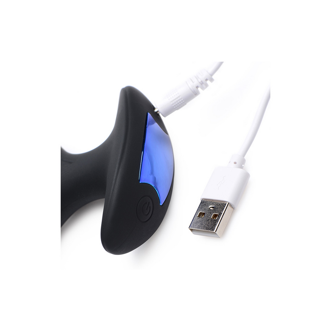 Analplug Elektro-Spread vibrierend mit E-Stim Silikon Schwarz 8,3 x Ø 5,8 cm