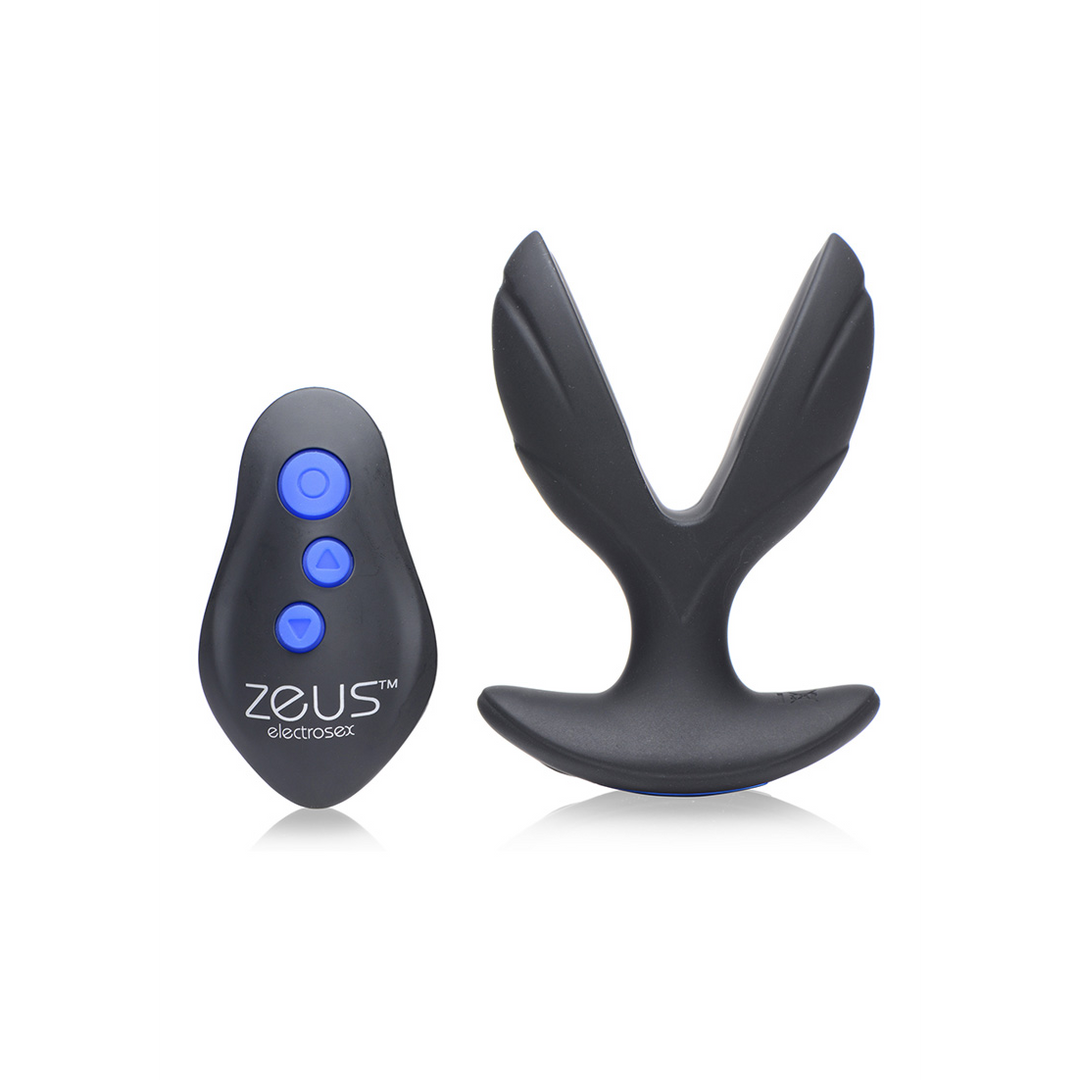 Analplug Elektro-Spread vibrierend mit E-Stim Silikon Schwarz 8,3 x Ø 5,8 cm