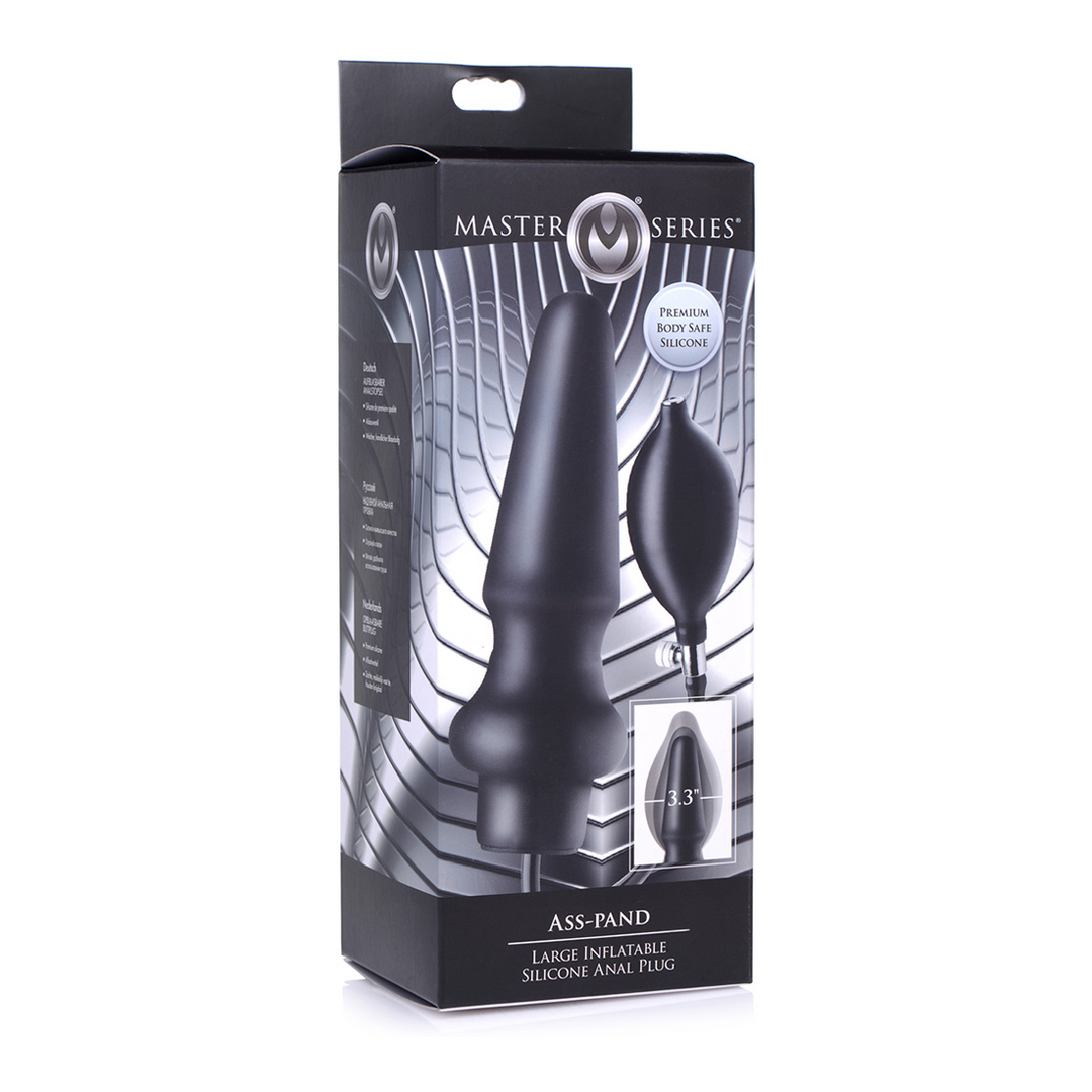 Analplug Ass-Pand aufblasbar Silikon Schwarz 12,7 x Ø 5,3 cm