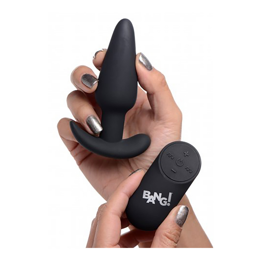 Analplug vibrierend Silikon mit Fernbedienung Schwarz 8,9 cm