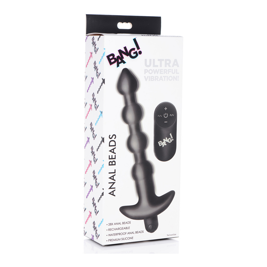 Analkette vibrierend Silikon mit Fernbedienung Schwarz 16,5 cm