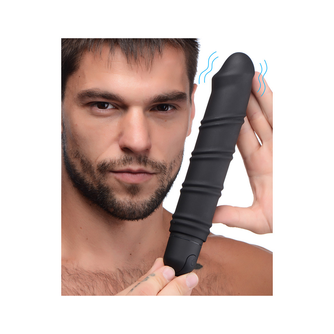 Bullet-Vibrator XL mit gewirbelter Silikonhülle Schwarz 20,3 cm