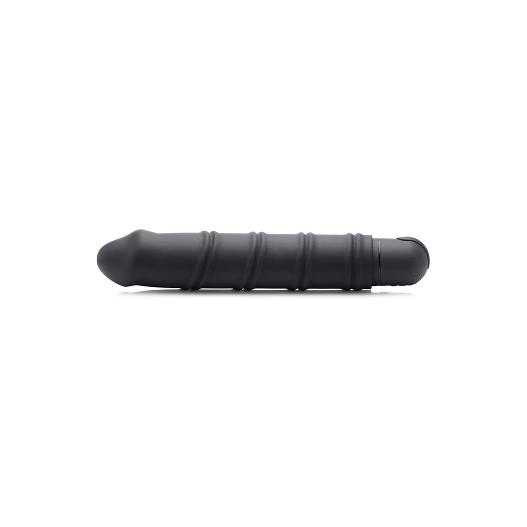 Bullet-Vibrator XL mit gewirbelter Silikonhülle Schwarz 20,3 cm