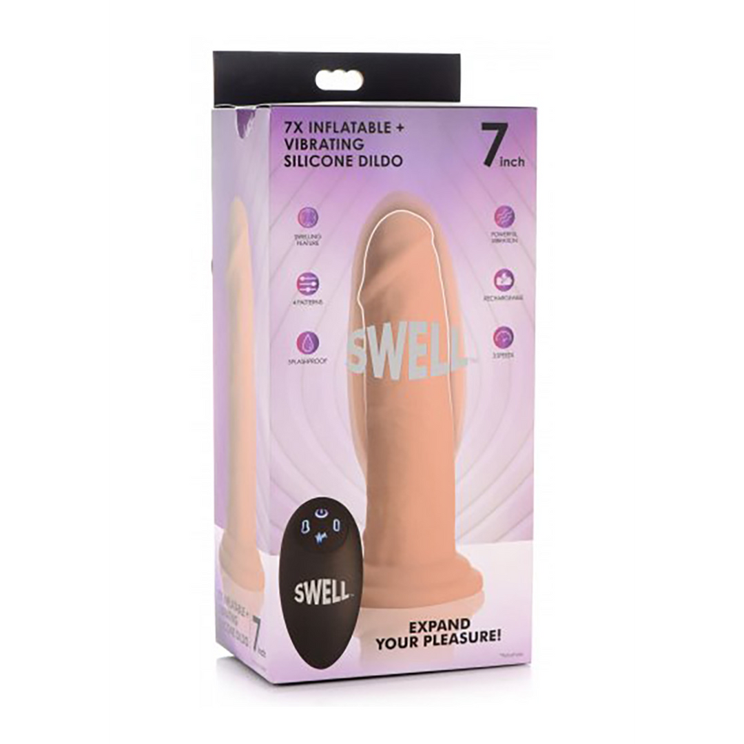 Realistischer Vibrator Swell aufblasbar Silikon Hautfarbe 15,8 cm
