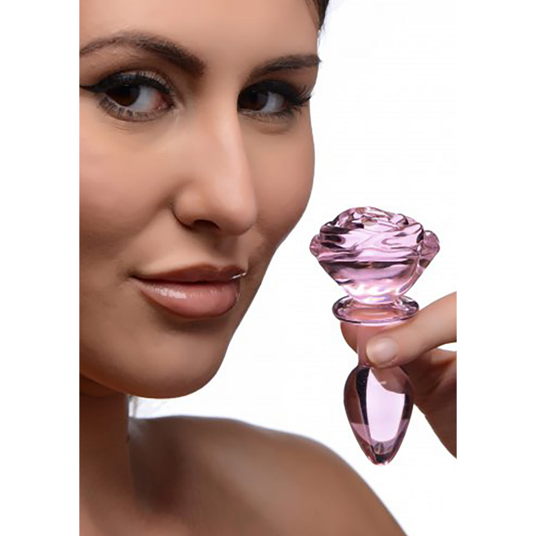 Analplug Rose Glas Pink