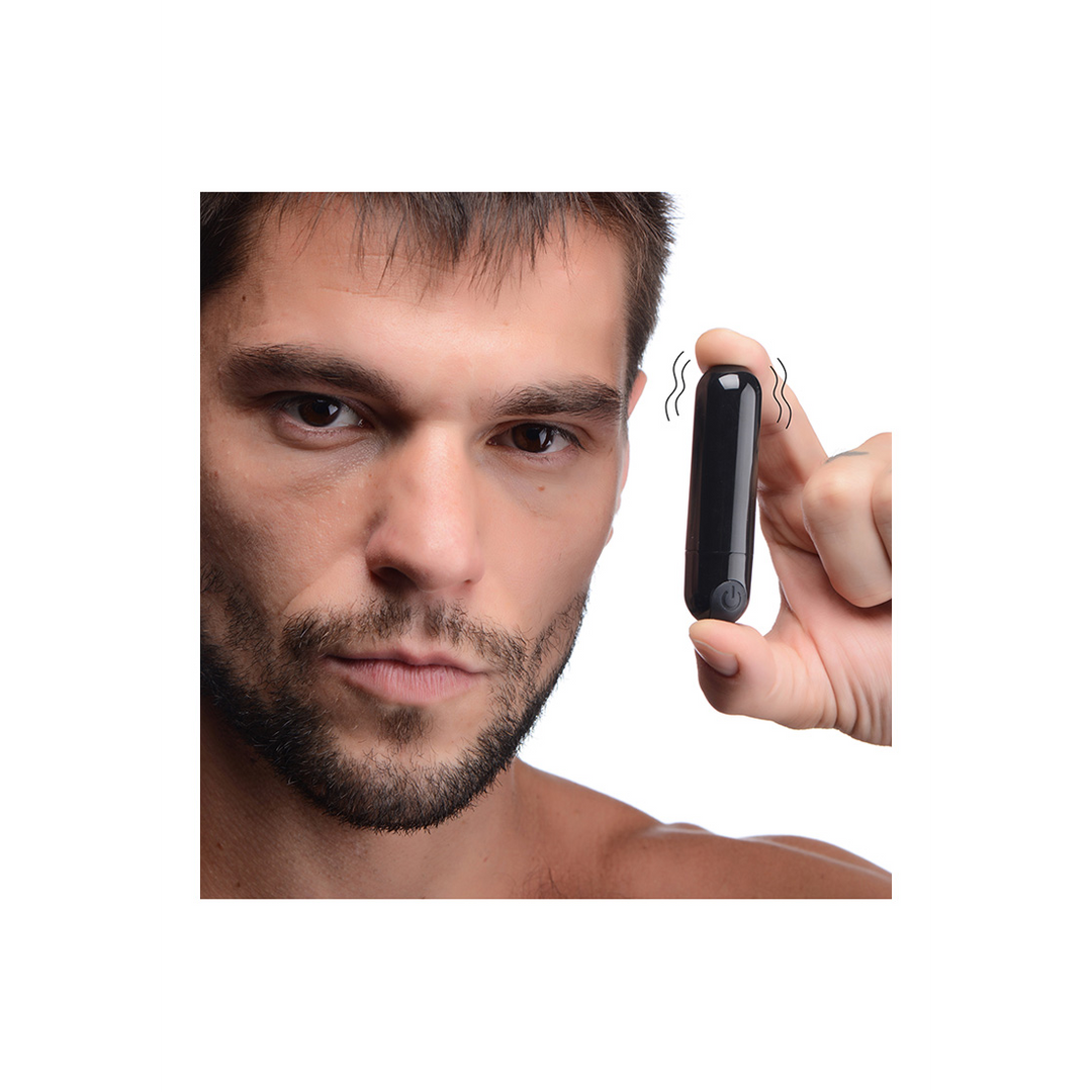 Vibrator Metallkugel mit 10 Geschwindigkeiten Schwarz 7,6 x Ø 2 cm
