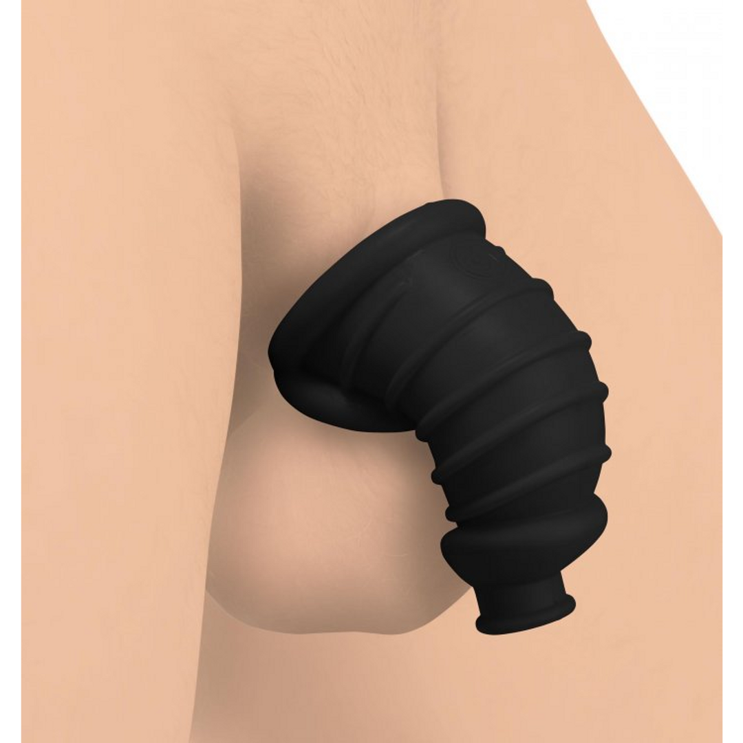 Peniskäfig Dunkle Kammer Silikon Schwarz 10,1 cm