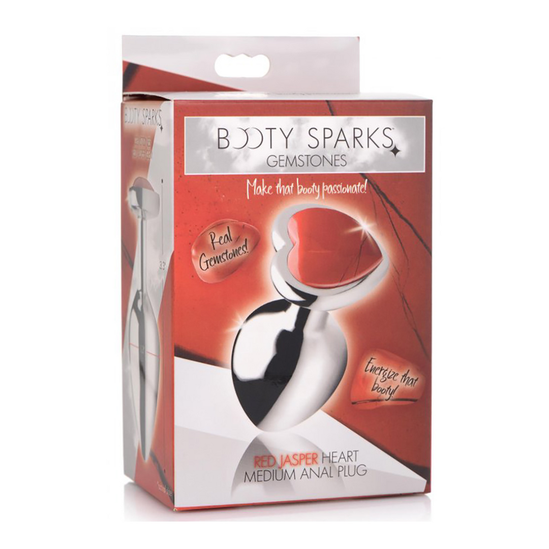 Analplug Jaspis Herz Rot 6,8 cm