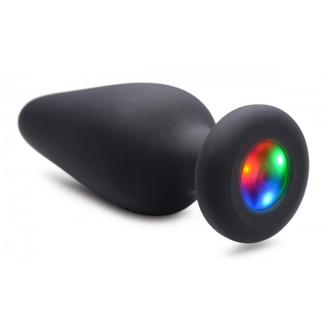Analplug Silikon leuchtend Schwarz