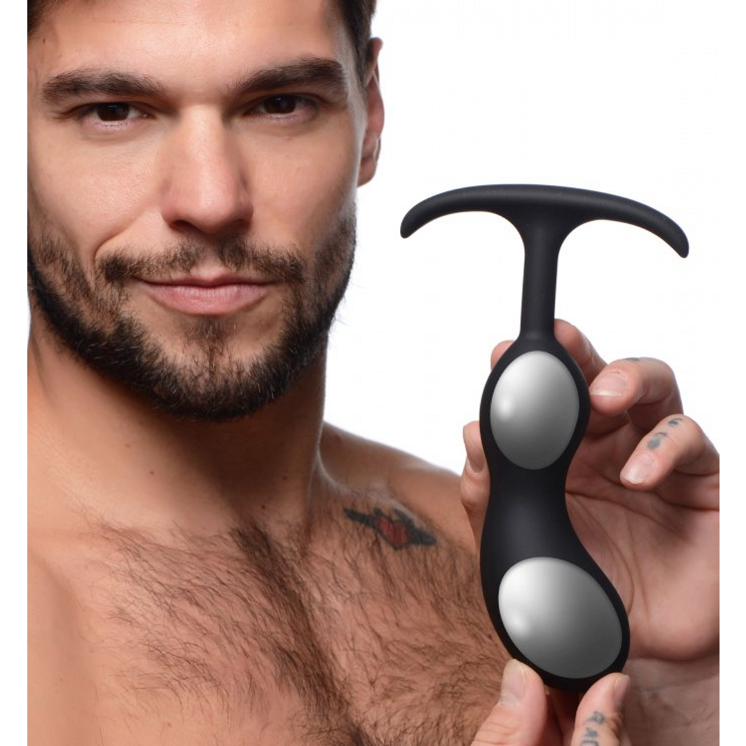 Prostata-Stimulator Premium Silikon mit Gewicht Schwarz