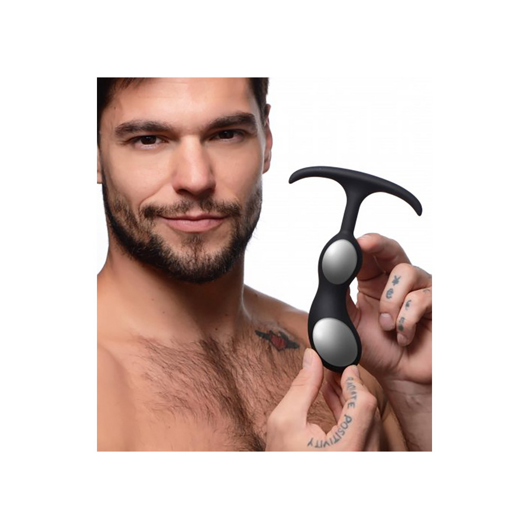 Prostata-Stimulator Premium Silikon mit Gewicht Schwarz
