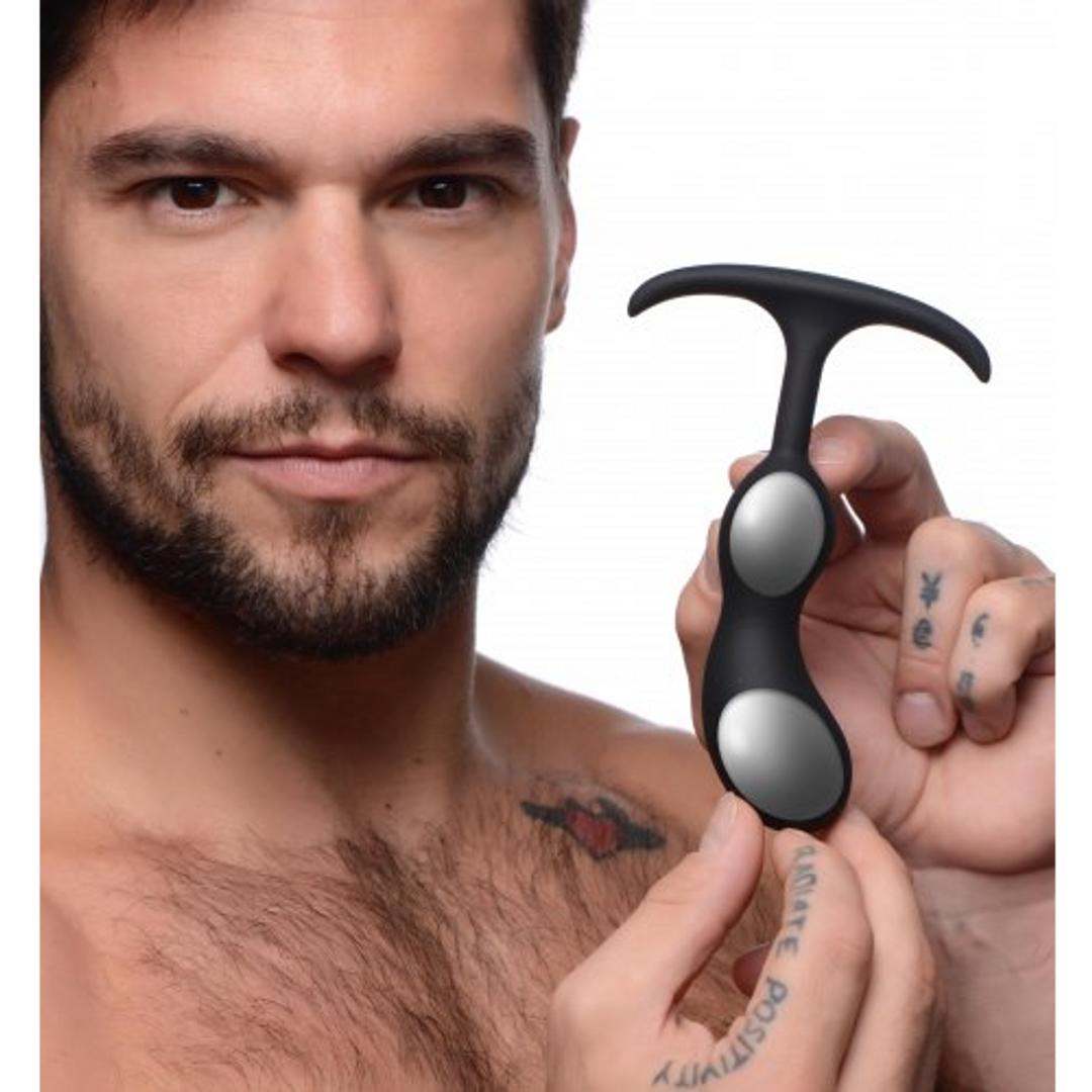 Prostata-Stimulator Premium Silikon mit Gewicht Schwarz