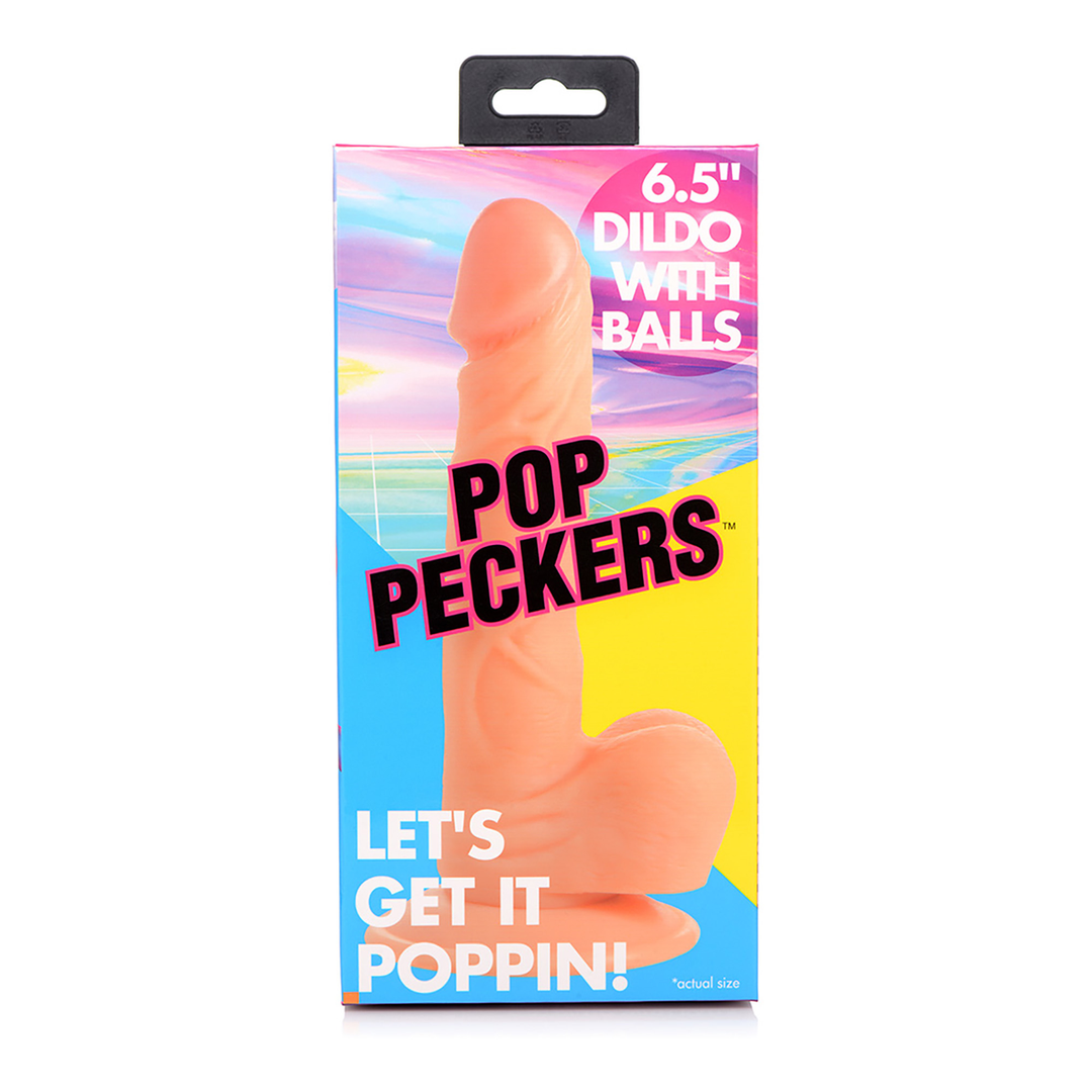 Dildo Pop mit Hoden Hautfarbe