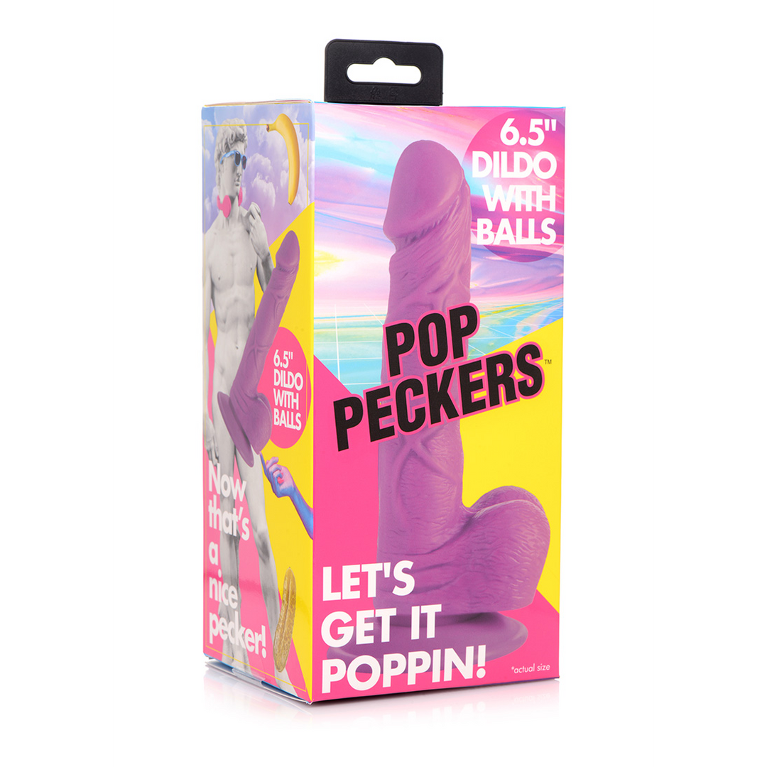 Dildo Pop mit Hoden Hautfarbe