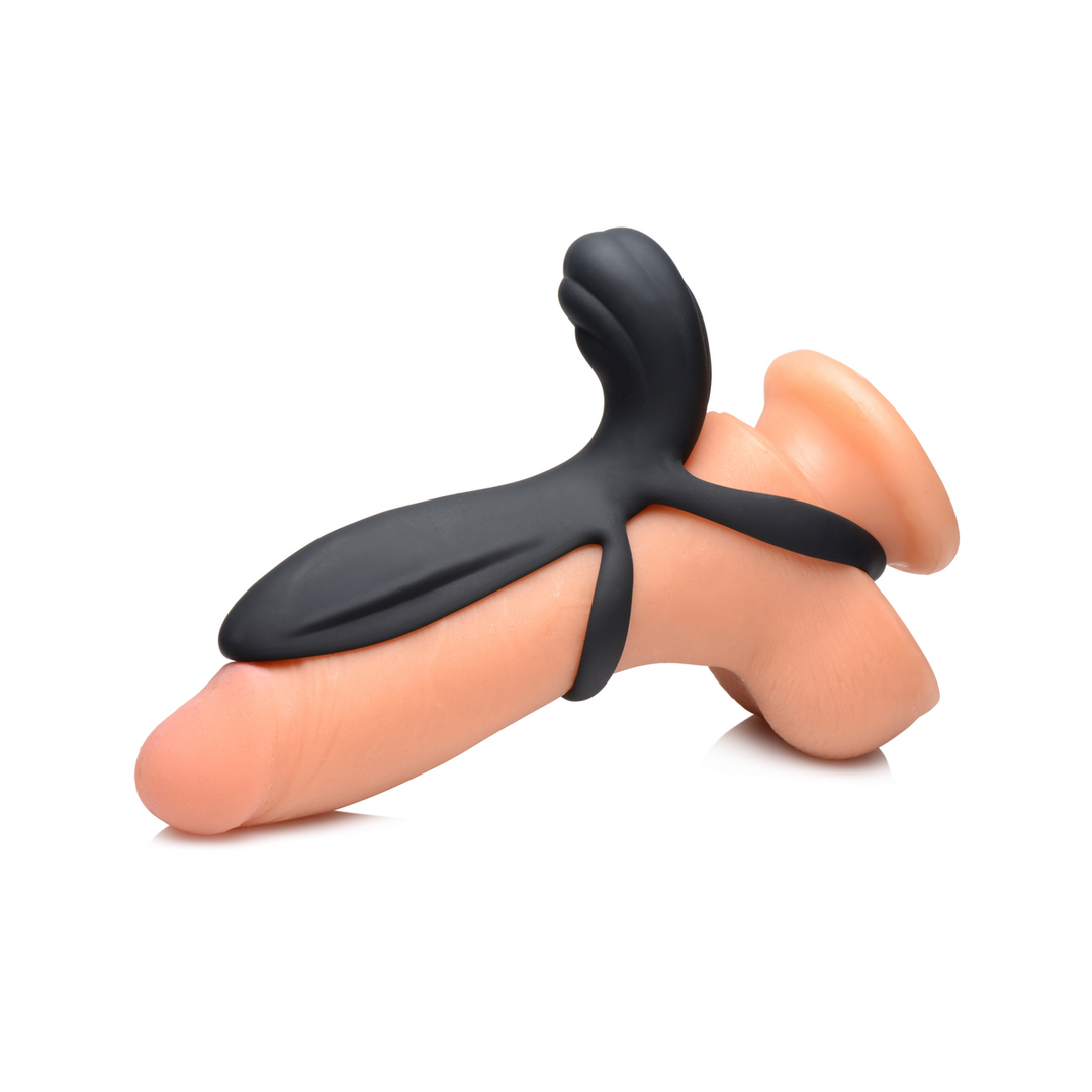 Penishülle vibrierend Silikon mit Fernbedienung Schwarz 10,8 cm