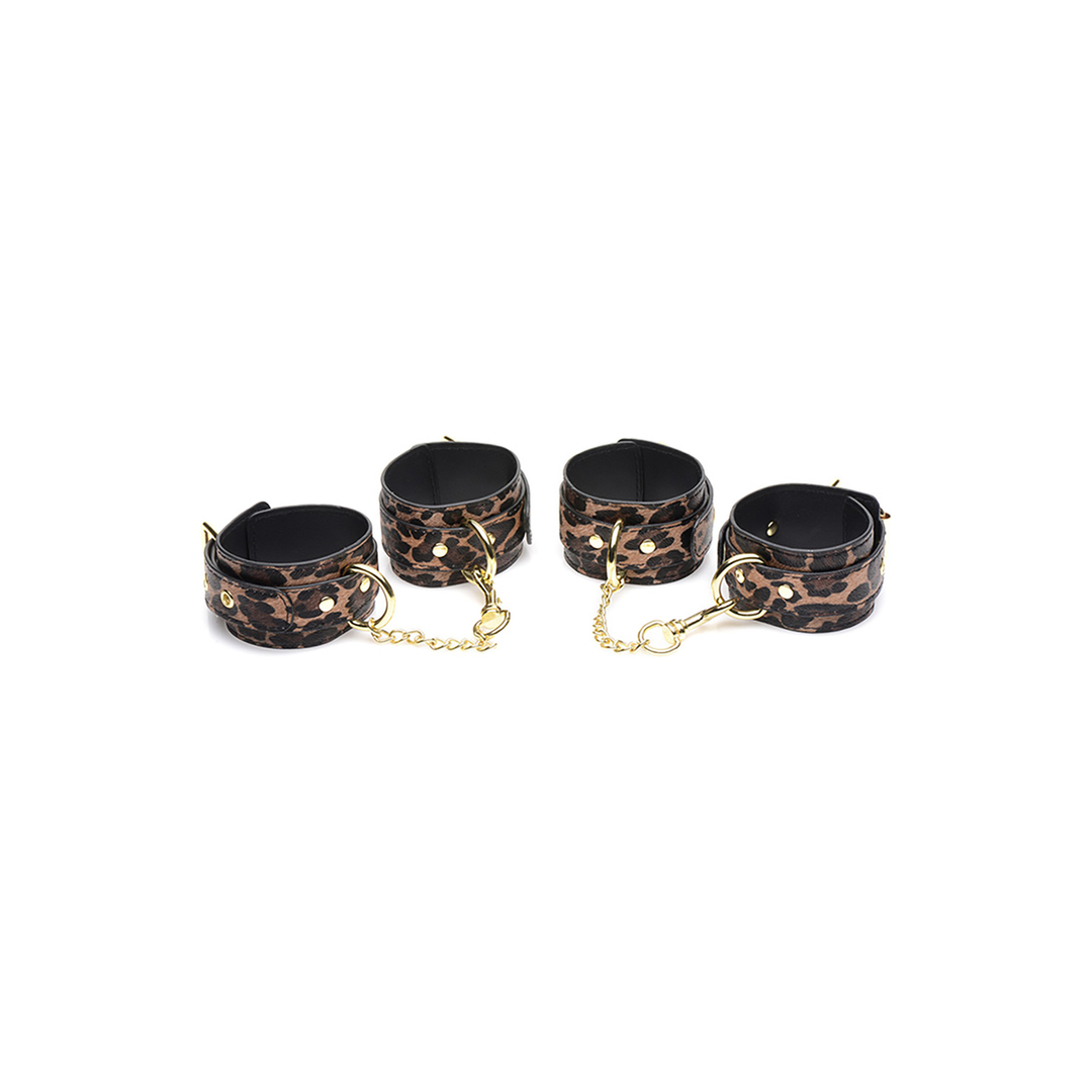 Fesselset Leopardenmuster Braun