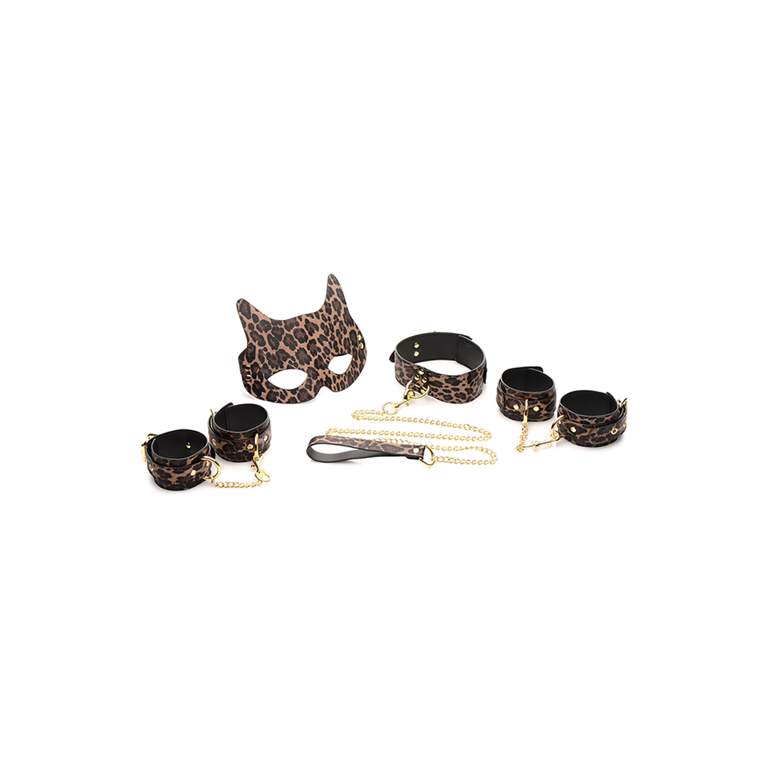 Fesselset Leopardenmuster Braun