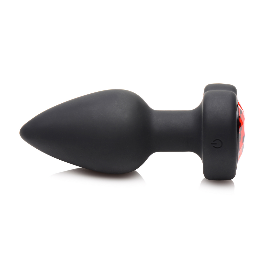 Analplug Herz vibrierend Silikon mit Fernbedienung Rot 7,4 cm
