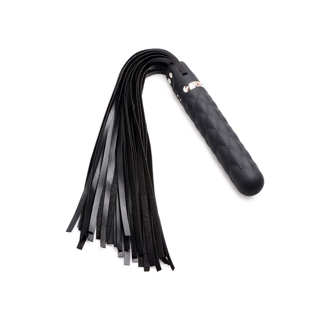 Dildo Vibra-Lasher vibrierend mit Flogger Silikon Schwarz 13,3 cm