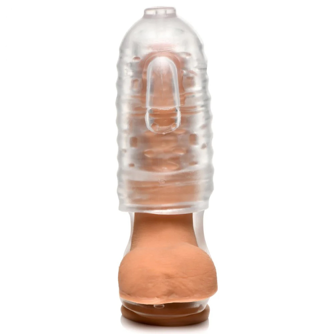 Masturbator Milker TPE mit Hodenriemen Durchsichtig 19,8 cm