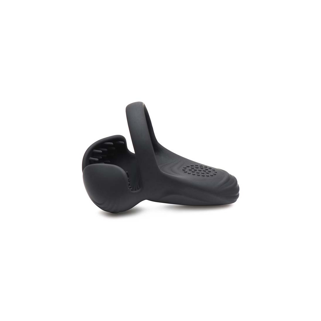 Penis- und Hodenring Silikon mit Fernbedienung Schwarz 10,5 cm