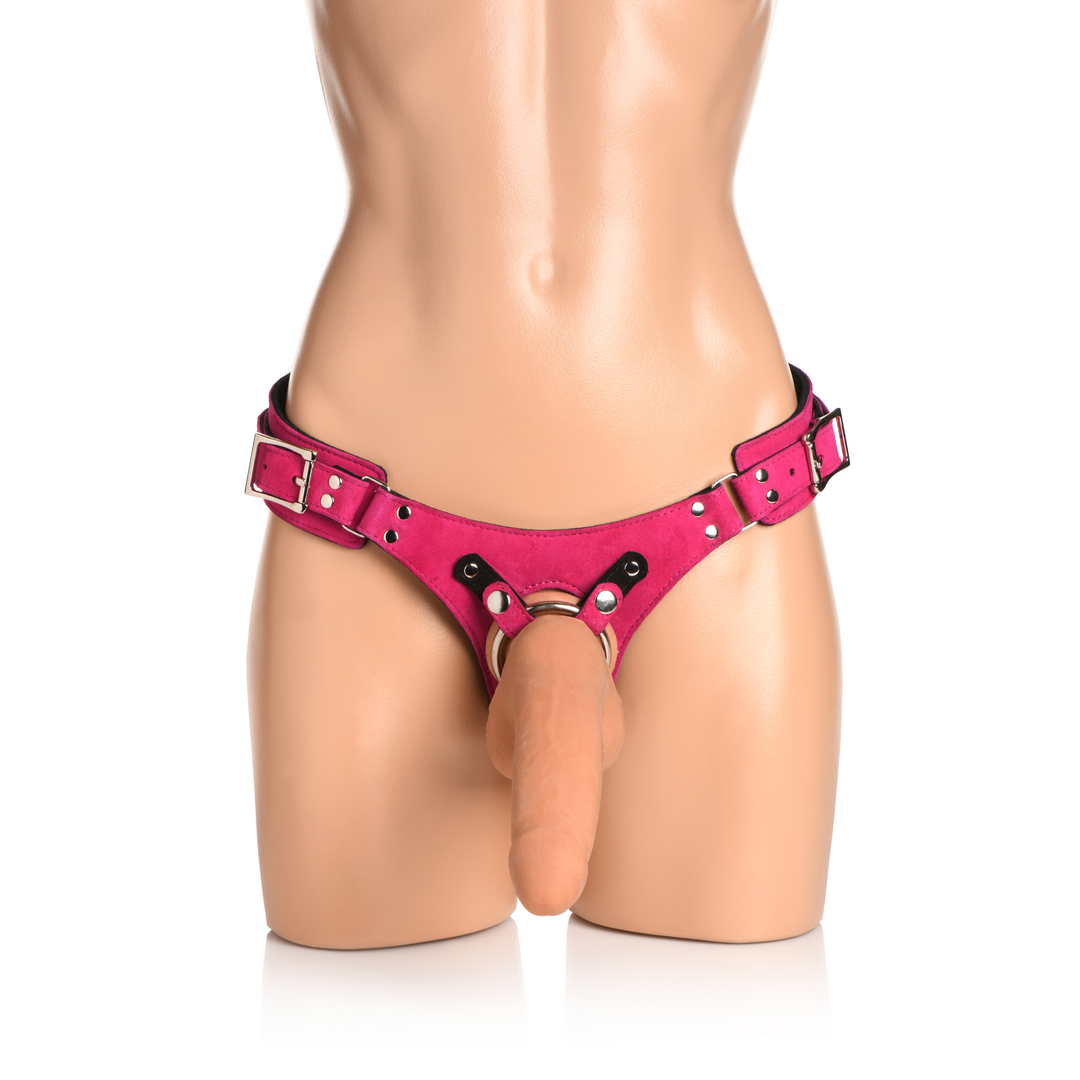 Korsett-Gurt Bodice Deluxe Leder Pink