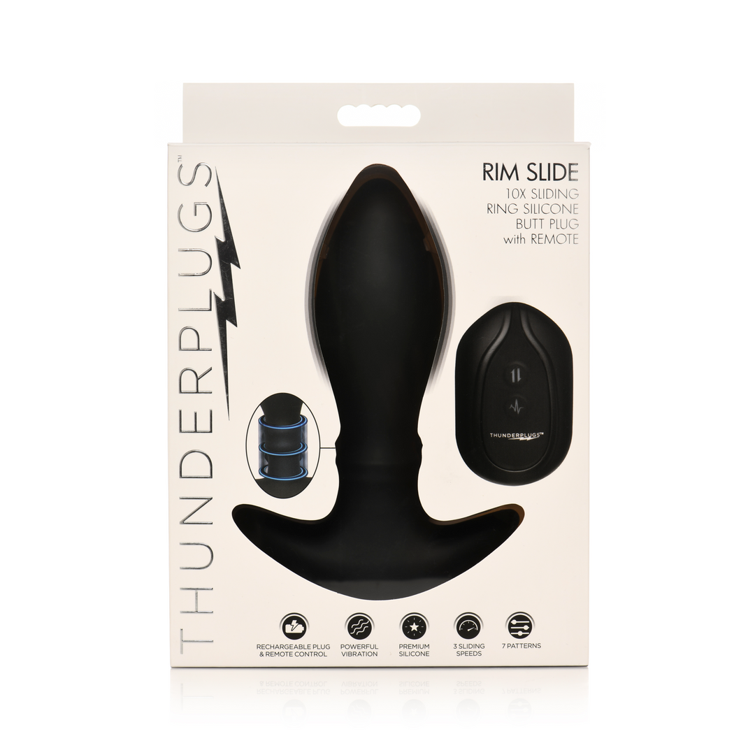 Analplug Rim Slide mit Gleitring Silikon Schwarz 11 x Ø 4,2 cm