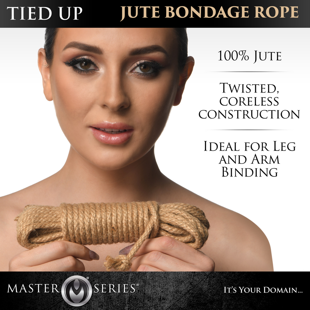 Bondage-Seil Festgebunden Jute Braun