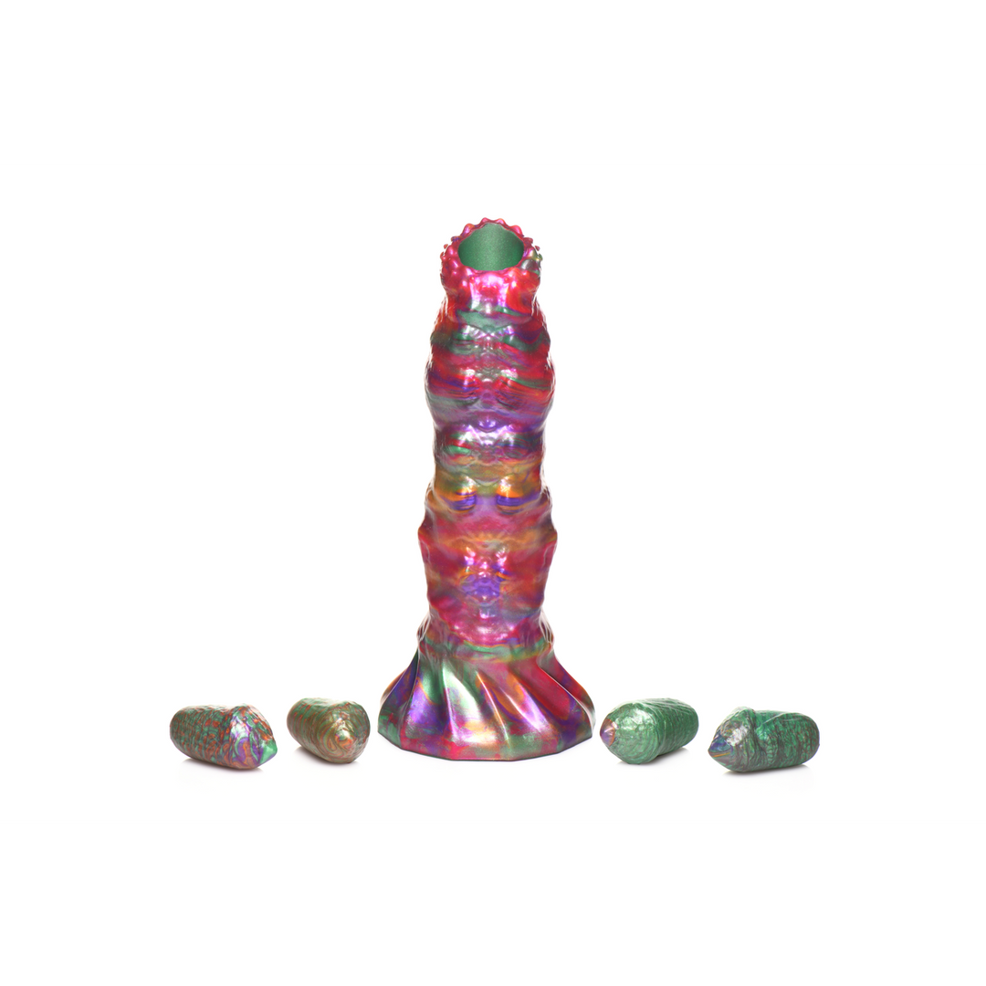 Dildo Larve Ovipositor mit Eiern Silikon Multicolor 19,3 x Ø 6,1 cm