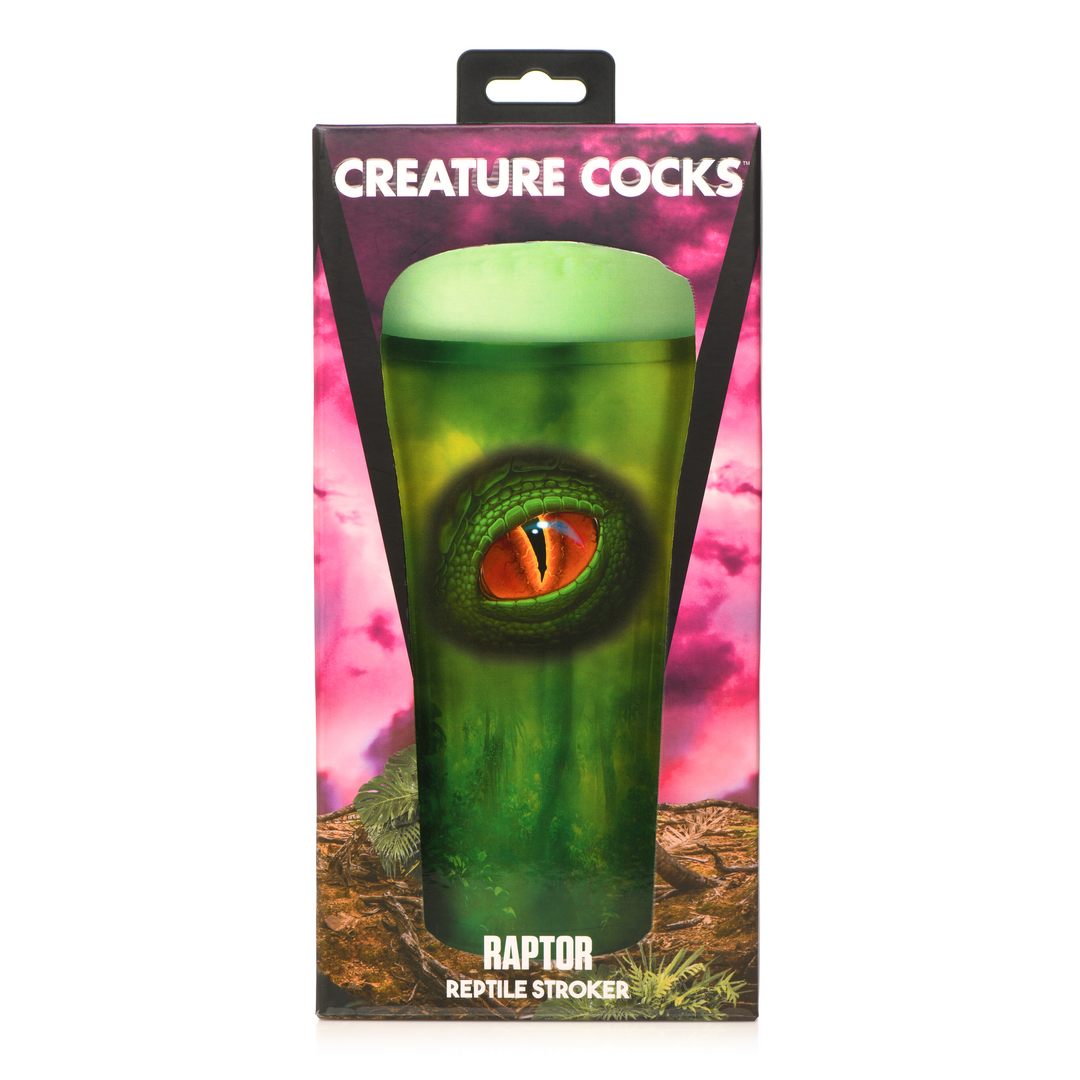 Masturbator Raptor Reptil Grün 8 x Ø 9 cm