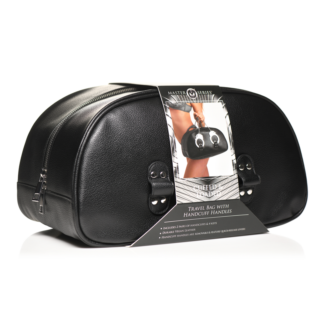 Handschellen-Reisetasche mit Griffen Schwarz 33 x Ø 17,8 cm
