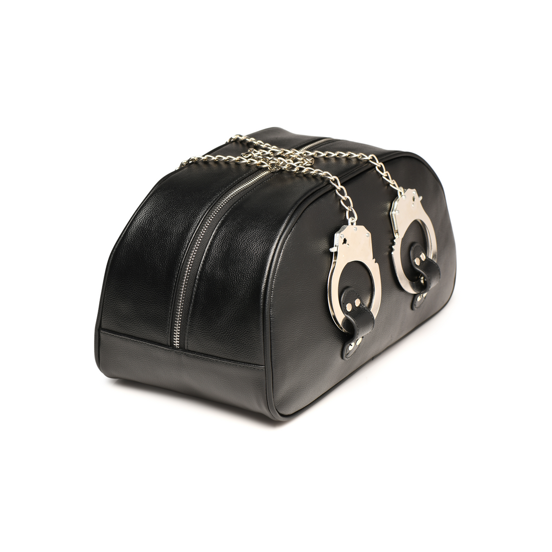 Handschellen-Reisetasche mit Griffen Schwarz 33 x Ø 17,8 cm