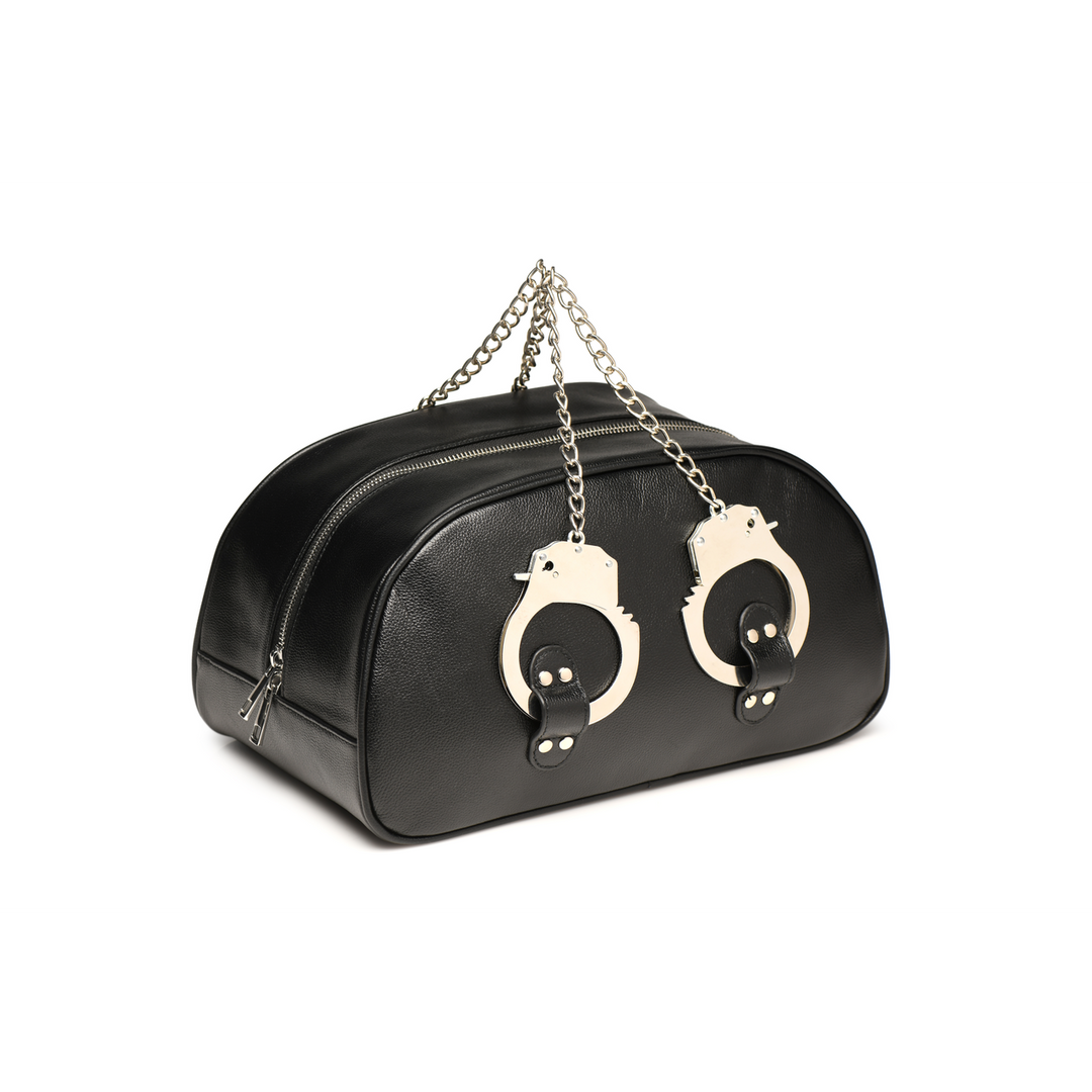 Handschellen-Reisetasche mit Griffen Schwarz 33 x Ø 17,8 cm