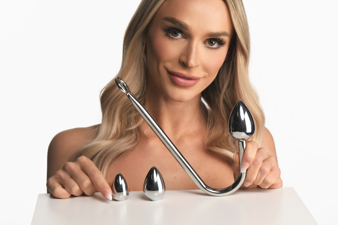 Analhaken-Trainer mit 3 Plugs Silber 5,8 x Ø 3,8 cm