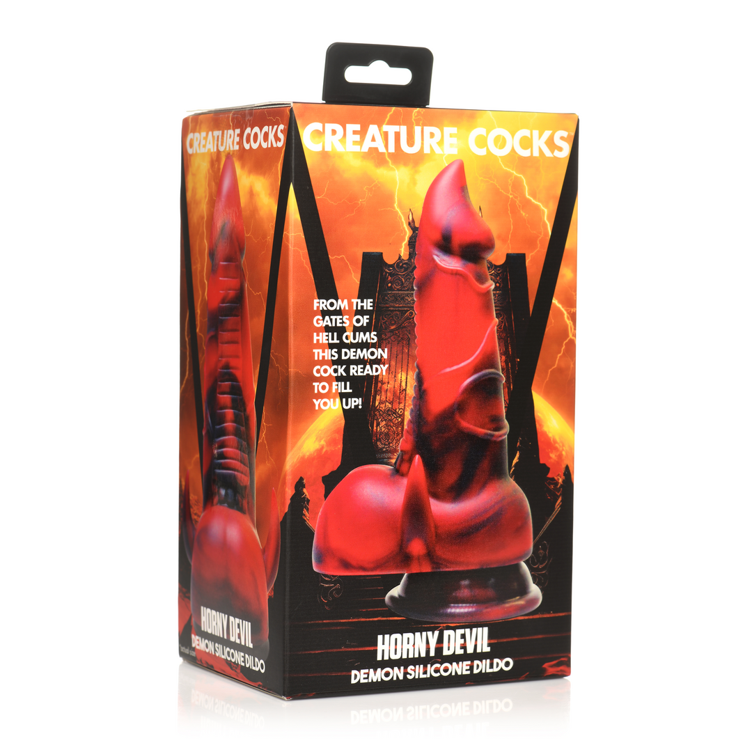 Dildo Horny Devil Dämon Silikon Rot 13,2 x Ø 9,1 cm