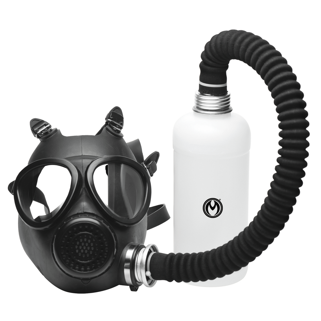 Gasmaske Inhalator mit Flasche Schwarz
