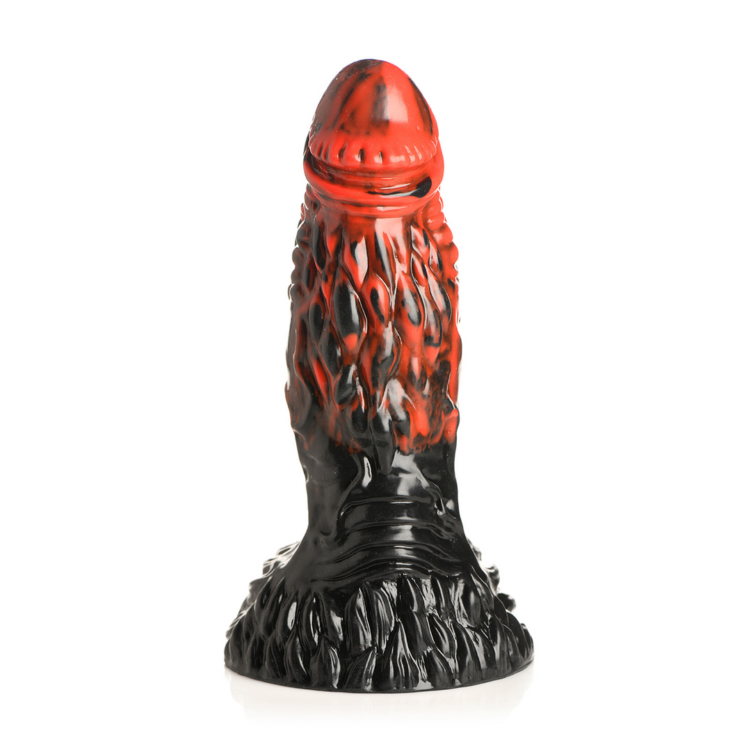 Dildo Vulkan Silikon Schwarz/Rot 17,8 cm