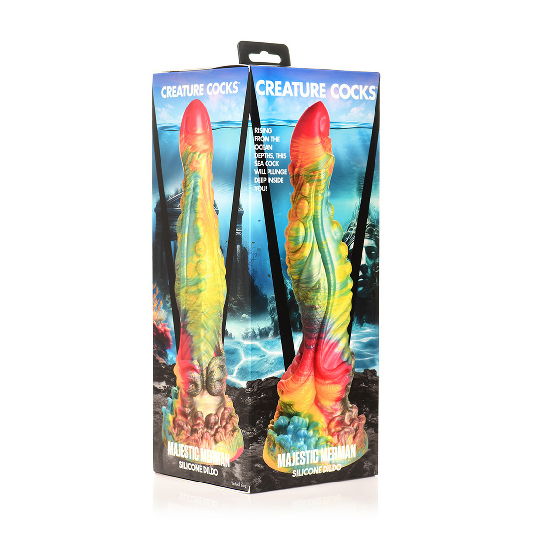 Dildo Majestic Merman Silikon Regenbogen 22,1 cm
