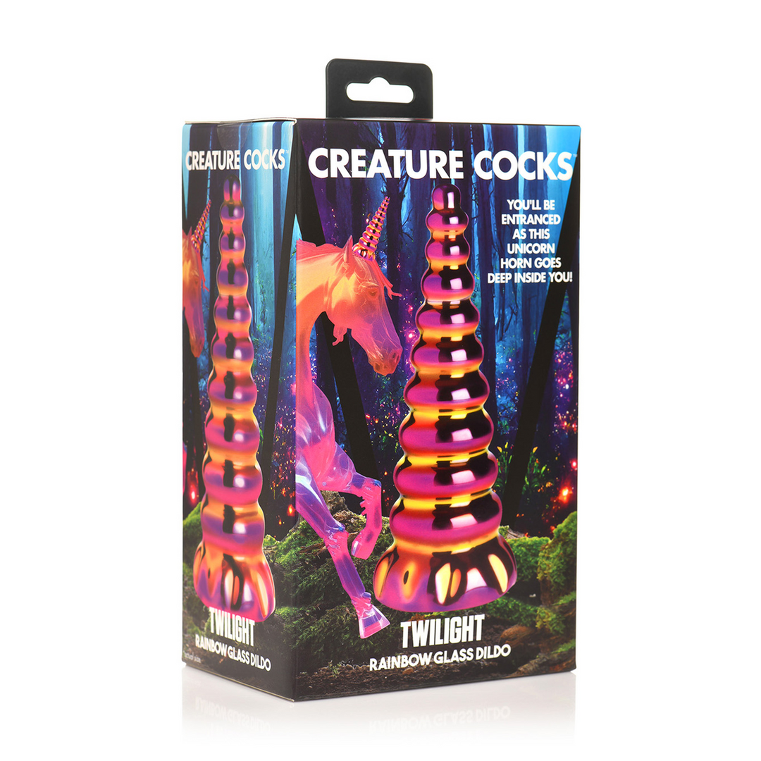 Dildo Twilight Glas Regenbogen 14 cm