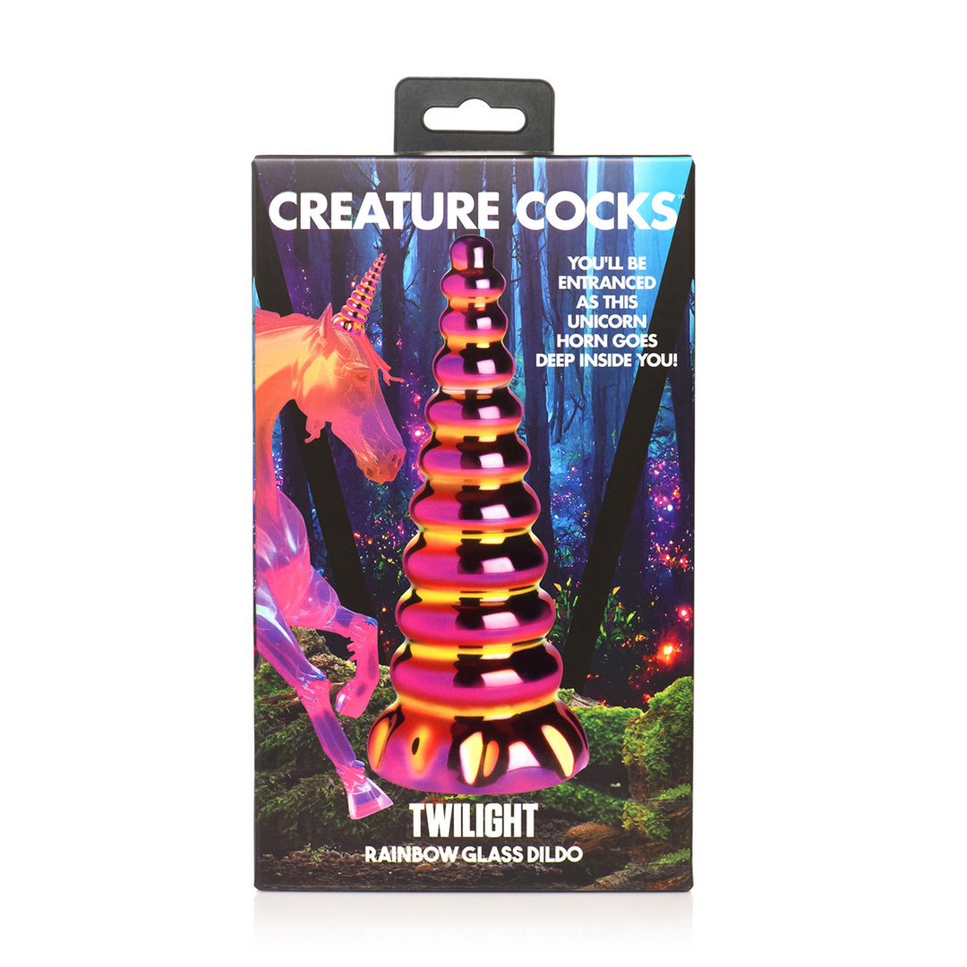 Dildo Twilight Glas Regenbogen 14 cm