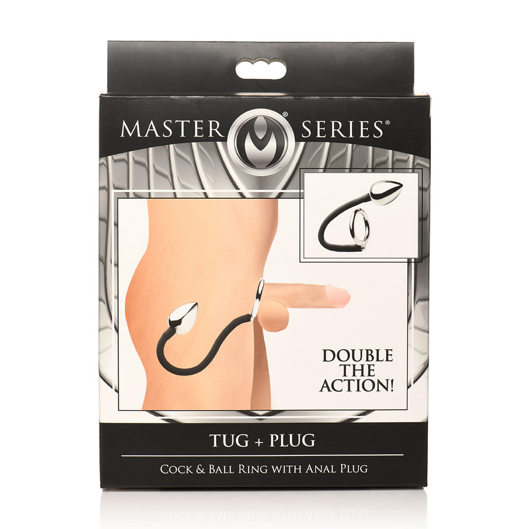 Penis- und Hodenring mit Analplug Schwarz 5,8 cm
