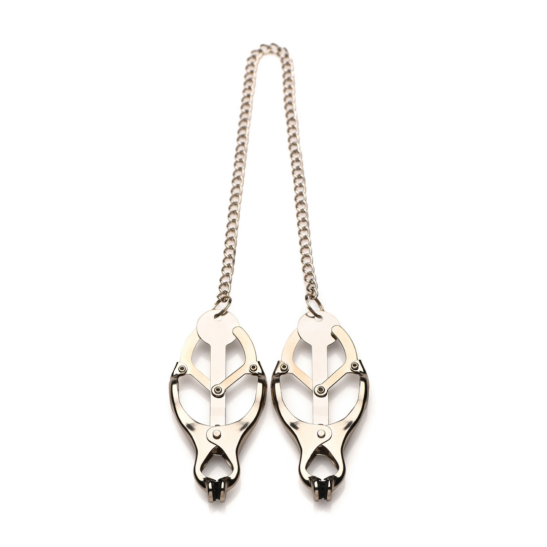 Nippelklemmen Primal Kleeblatt mit Spikes Silber 50 cm