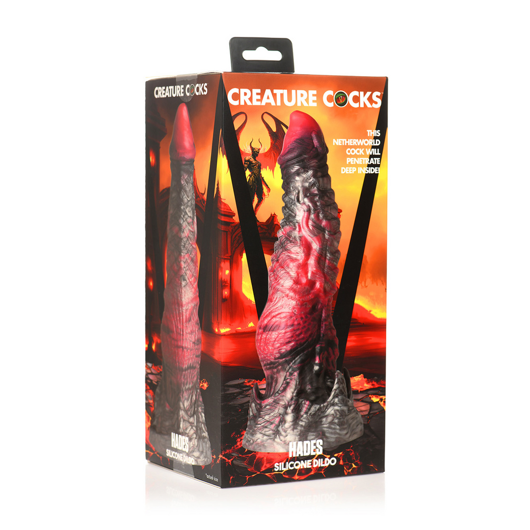 Dildo Hades Silikon Schwarz/Rot 20,3 cm