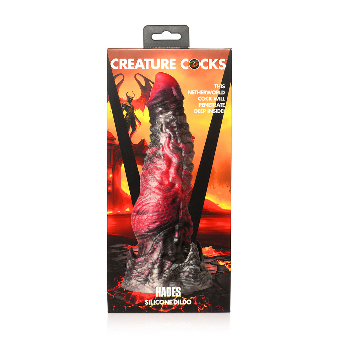 Dildo Hades Silikon Schwarz/Rot 20,3 cm